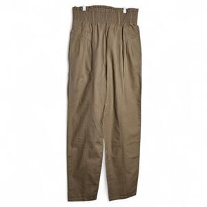 Gitano Womens Vintage 80s High Elastic Waist Tapered Leg Casual Tan Pants Size M